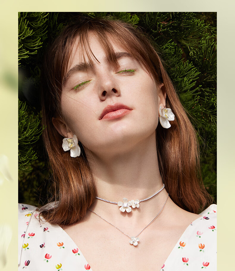 HEFANG Jewelry, White Iris Sugar Cube Earrings, Birthday Gift [520 Valentine's Day Gift], Present for Girlfriend 1