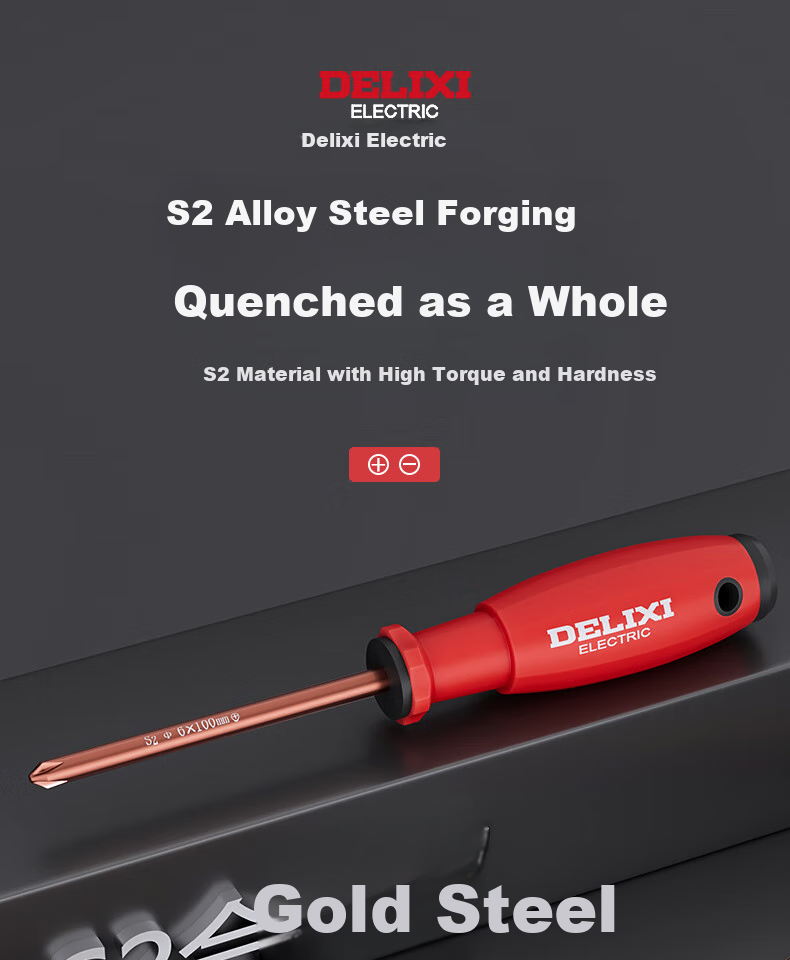 DELIXI ELECTRIC S2 Screwdriver Set, Phillips And Flathead Strong Magnetic Screwdriver S2 Screwdriver Φ6 Series [Six-Piece Set] 7