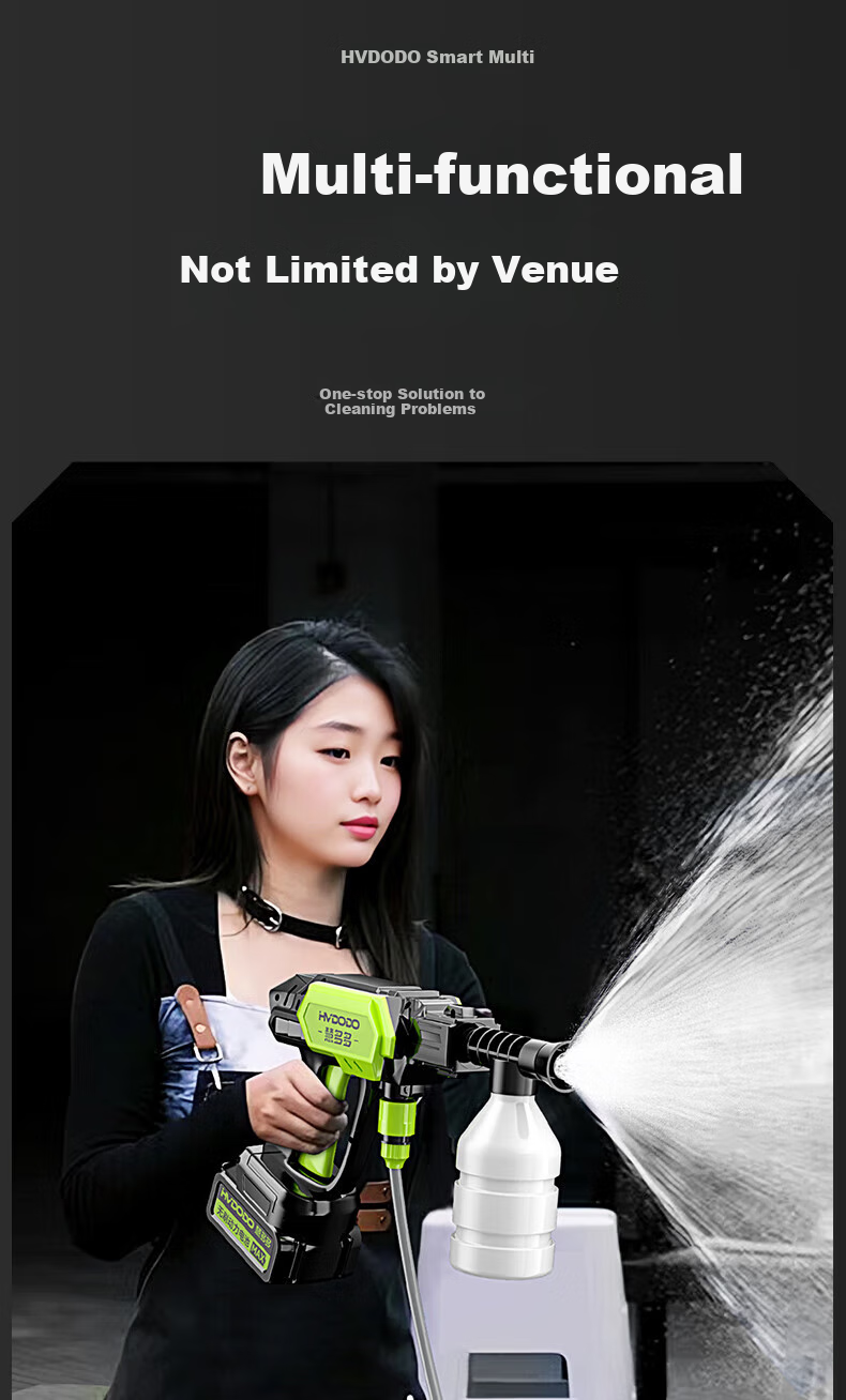 HUIDUODUO Car Wash Machine, Car Washing Water Gun, High-Pressure Spray, Household Cleaning Tool, Complete Set, Yard Washing, Ground Cleaning, Wireless Lithium Battery, Car Washing Pump 21
