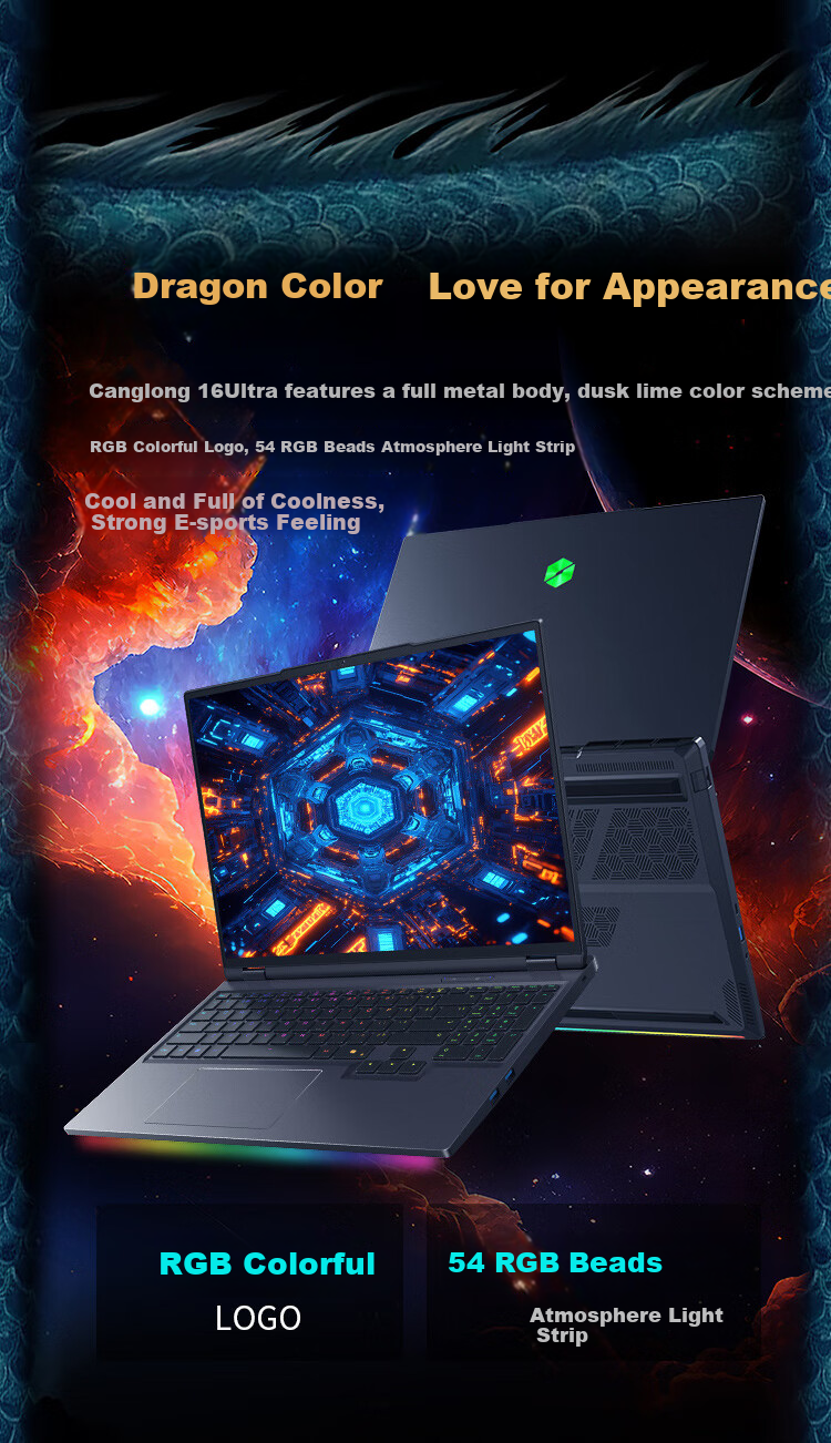 MECHREVO Canglong 16 Ultra Subsidy, 16-Inch Flagship Gaming Laptop (R9-9955HX3D, 64GB RAM, 2TB Storage, RTX50 90W Mini LED) 7