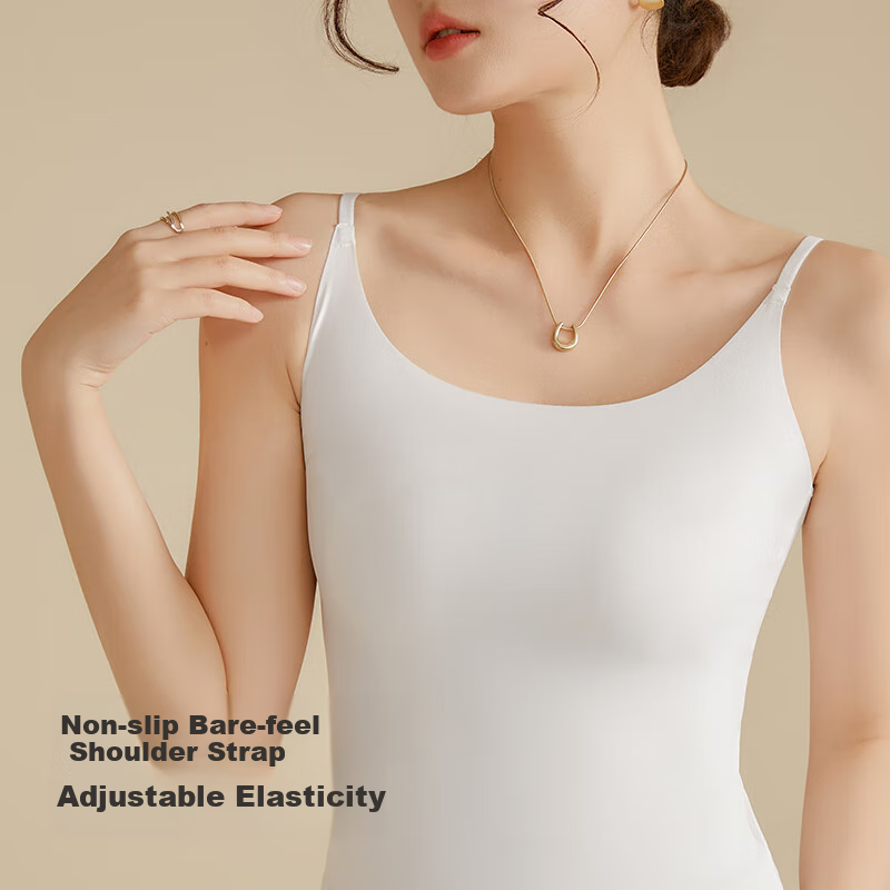 MiiOW Camisole Tank Top for Women, Basic Undershirt, Summer Casual Shapewear, Inner Wear, Ice Silk Vest, Can Be Worn As Outerwear