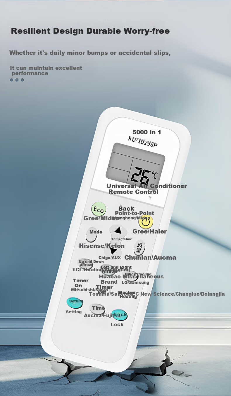 Gusenzhe Universal Air Conditioner Remote Control Compatible with All Brands Including Gree, Midea, Haier, Hisense, Kelon, Xinko, Panasonic, TCL, Hualing, Changhong, Aux, And Chigao 5