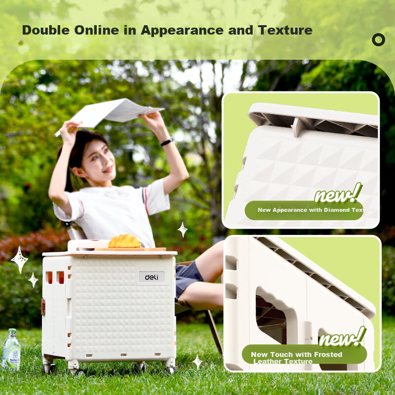 Deli Supermarket Trolley Shopping Cart Hand-Pushed Grocery Cart Camping Pull Rod Luggage Cart Vegetable Cart Folding 75kg