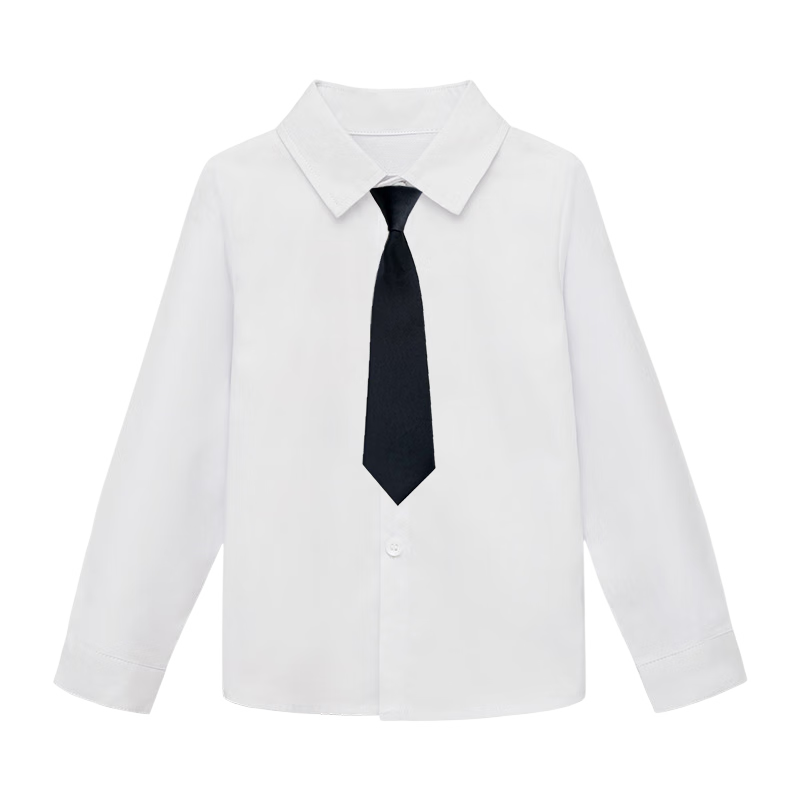 LUOBOBEIBEI Children's White Long Sleeve Shirt Boys Suit Shirt Bow Tie Host Piano Performance Outfit L1Y1 140