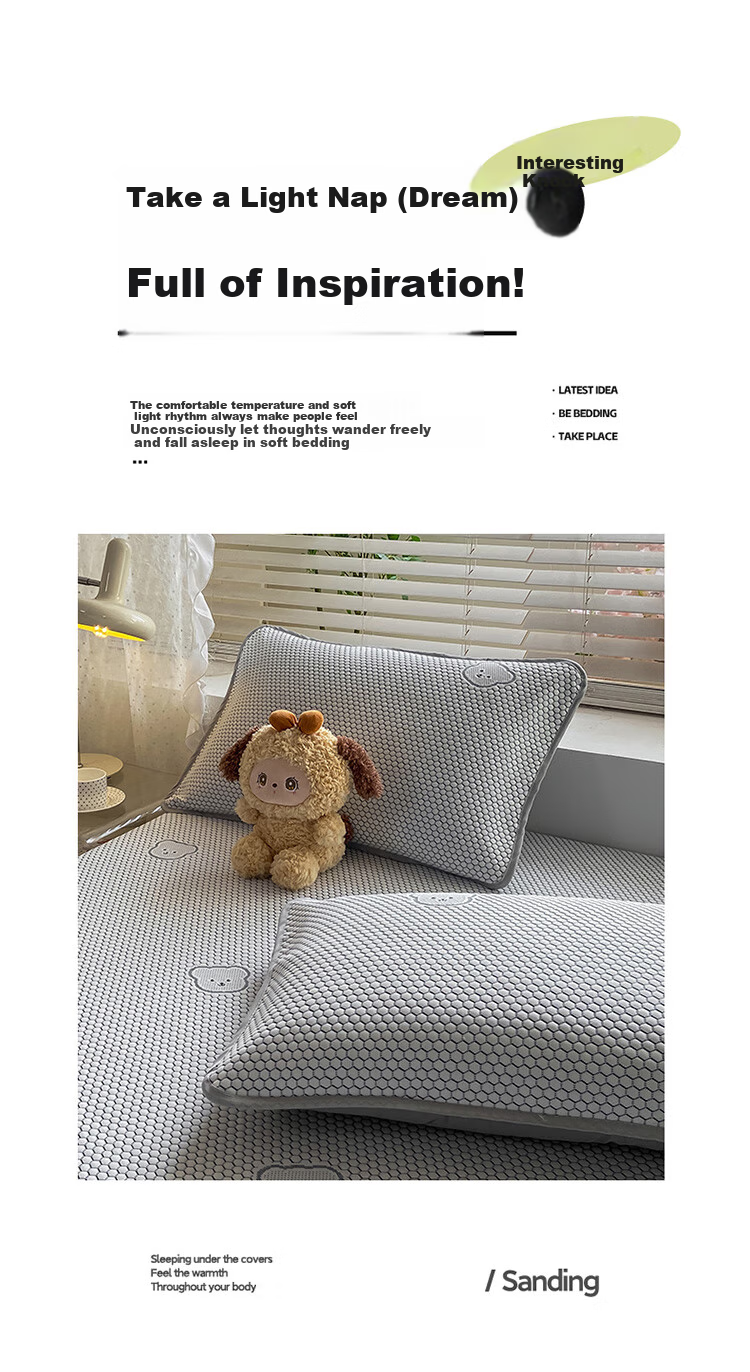 Wuyinliangpin Class A Cooling Ice Silk Duvet Cover Set of Three Pieces, Summer Home Pillowcase Duvet Cover, 150*200cm, Washable 1