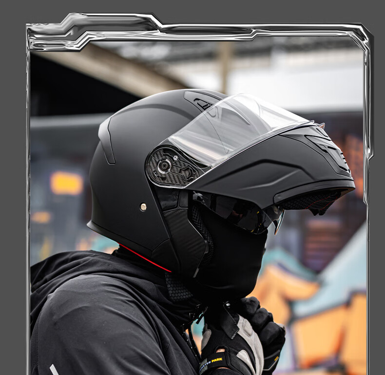 AD Motorcycle Flip-up Helmet 3C Certified Unisex Four-Season Flip-up Helmet Class A Winter Anti-Fog Full Face Motorcycle Helmet Summer Electric Scooter Safety Helmet K9 Black Red Dust 5