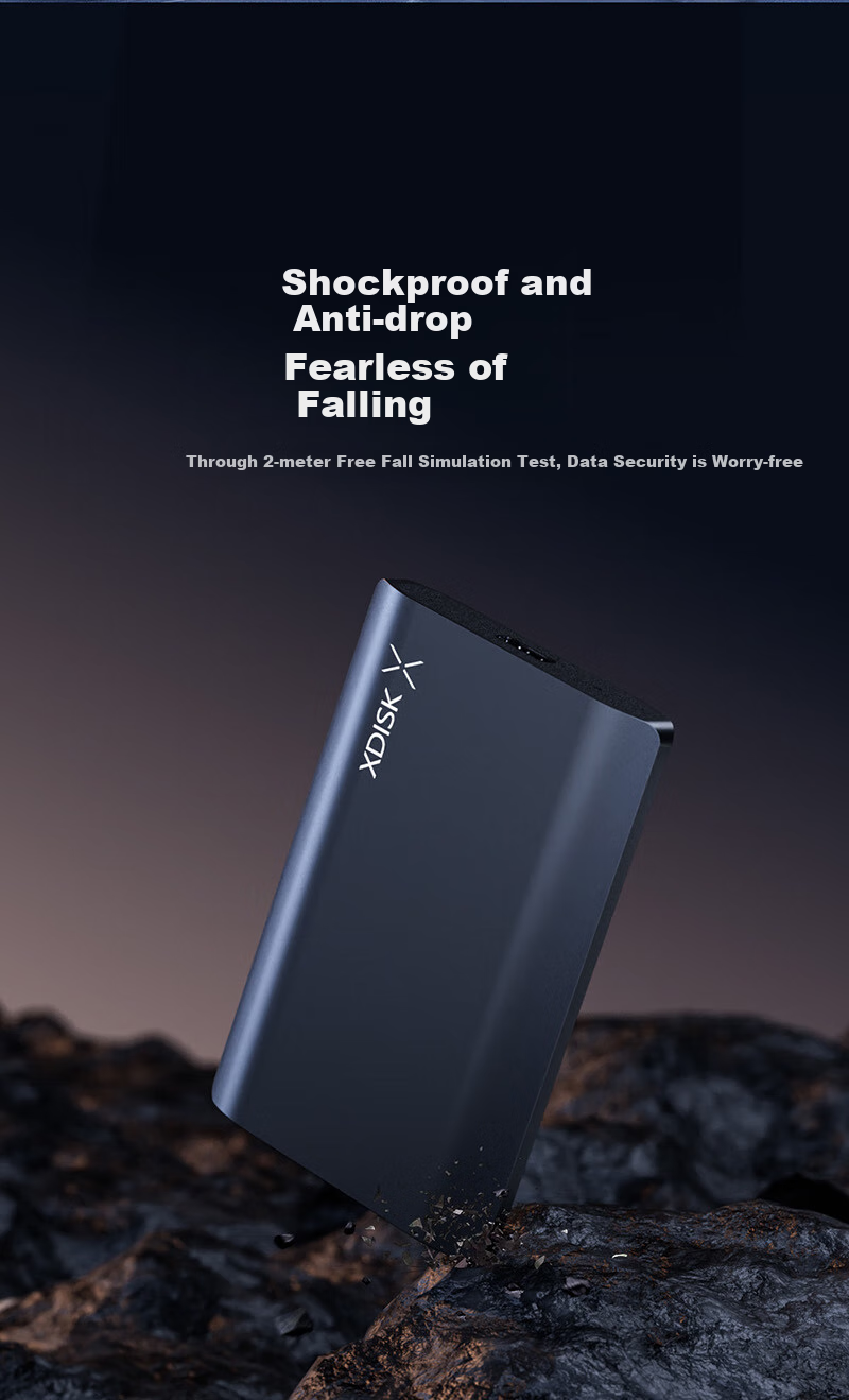 Xiaopan (XDISK) 2TB Portable Solid State Drive (PSSD), M10P Gun Black, NVMe SSD, Type-C, Yangtze Memory, USB3.2, Direct Phone Connection, 2050MB/s 7