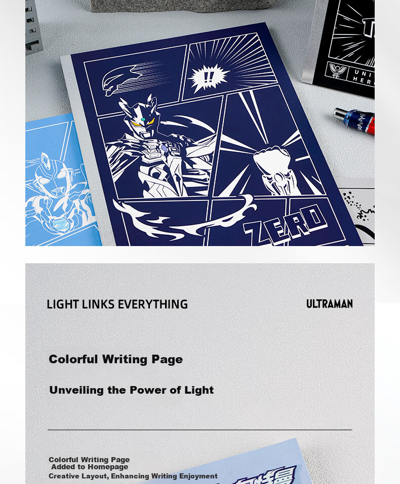 Kayou Ultraman Notebook, Yuanshenguan Plan Series, High-Quality Wirebound Edition, Thickened, for Boys And Children, Diary, Study Notebook, Cartoon Stationery Book, Birthday Gift 6