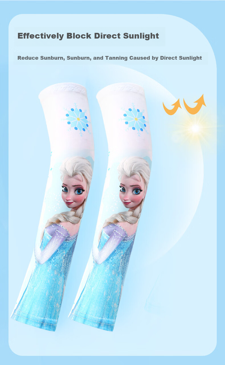 Disney Children's Ice Sleeves, Girls' Sun Protection Arm Sleeves, Kids' Outdoor Sports Arm Guards, Summer SPF78025 5
