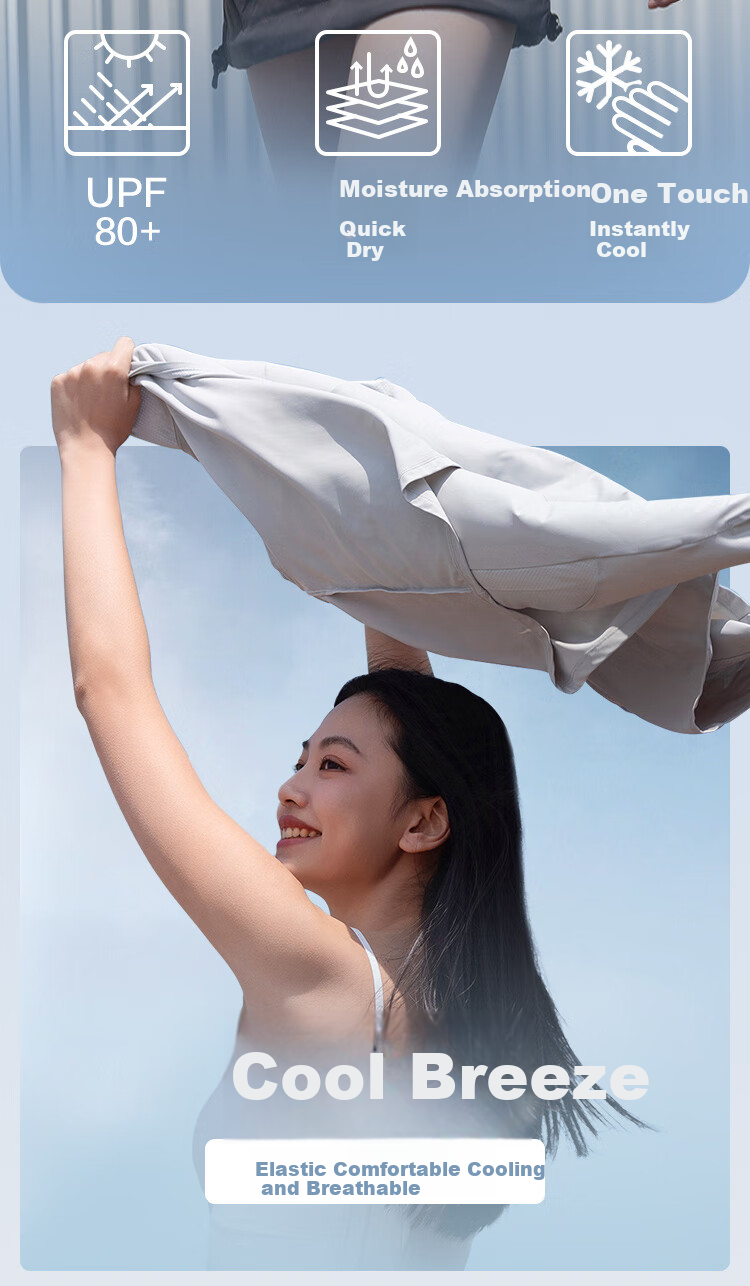 JD Original [High Elasticity Breathable] Women's Sun Protection Clothing, Skin-Friendly Ice Silk New Style UV-Resistant Straight-Leg Pants, Gray S 2