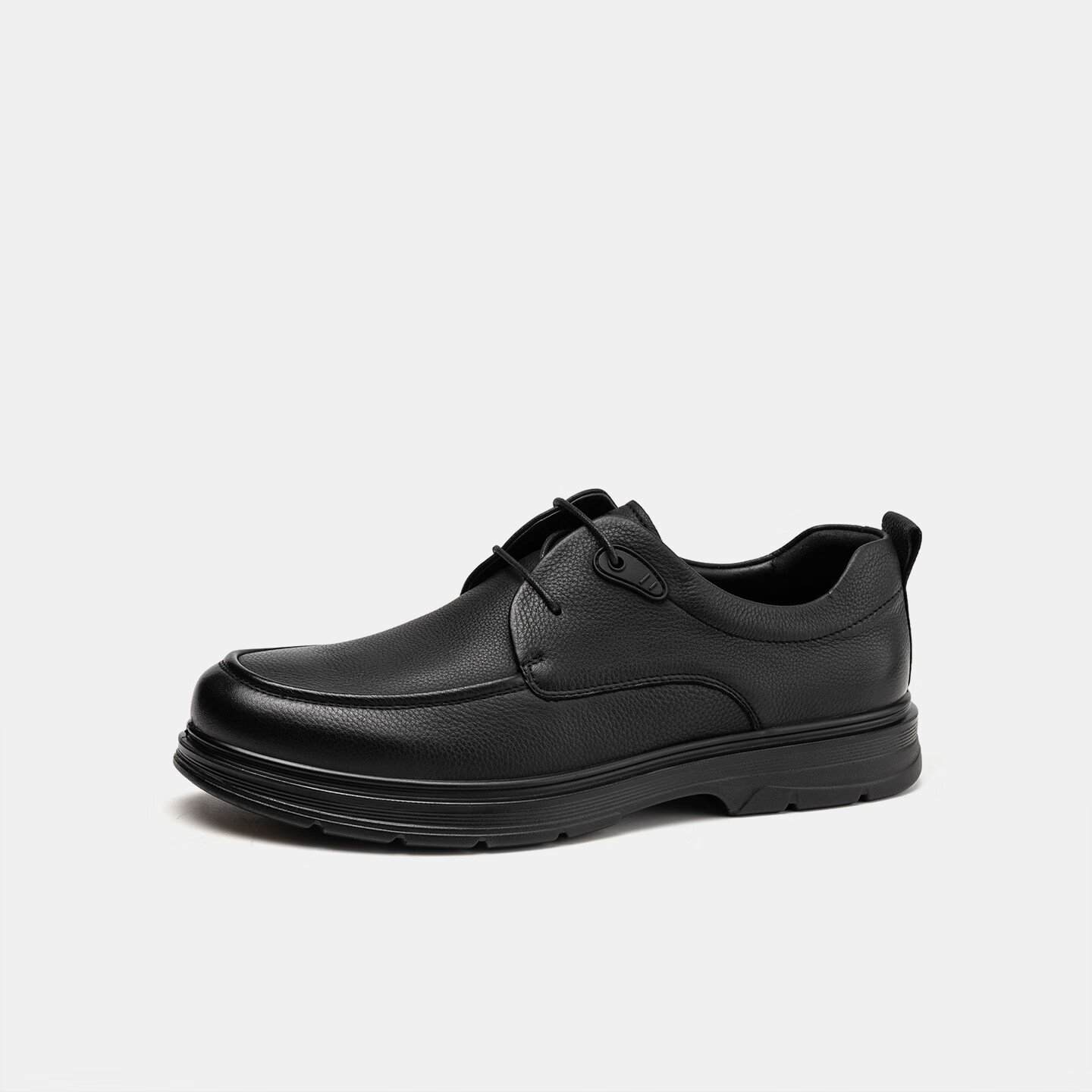 Aokang Men's Shoes, Autumn New Casual Leather Shoes, Soft Sole, Lightweight And Comfortable Dad Shoes, Black (Lace-Up), Size 41