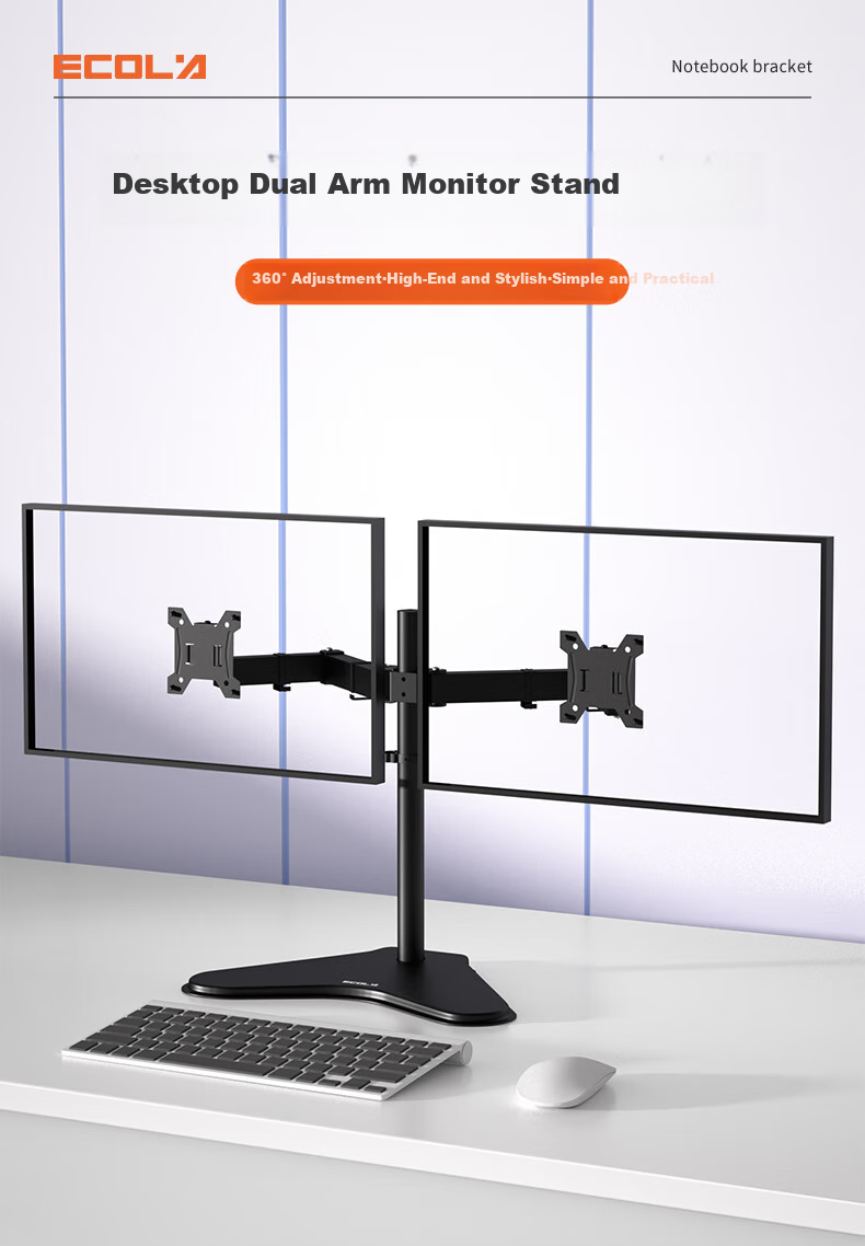 ECOLA Monitor Computer Stand, Height-Increasing Stand, Mechanical Arm Bracket, Spiral Lifting Mechanism, Spring Display Screen Support FT52BK 2
