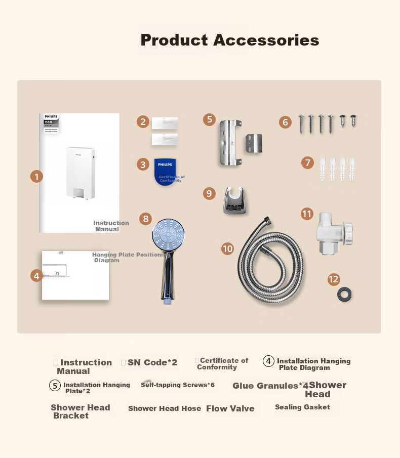 PHILIPS Instant Electric Water Heater Installation Service, 7000W Intelligent Rapid Heating, Stepless Frequency Conversion without Storage Tank, Subsidy 15%, Separate Water And Electricity AWH2408/93(70DA) 16