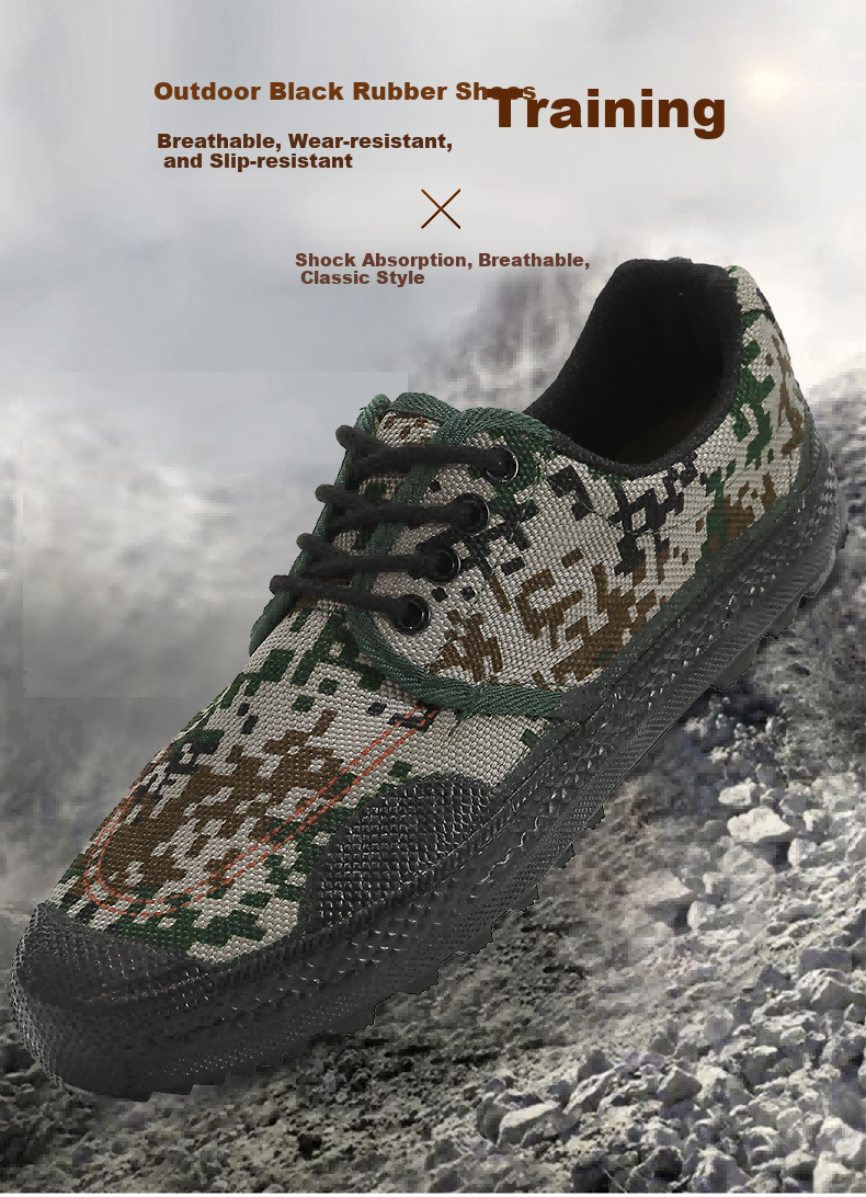 Weizhi Liberation Shoes, Unisex Military Training Hiking Outdoor Breathable Work Safety Puncture-Resistant Wear-Resistant Canvas Rubber Boots, WZ2001, Size 40 1