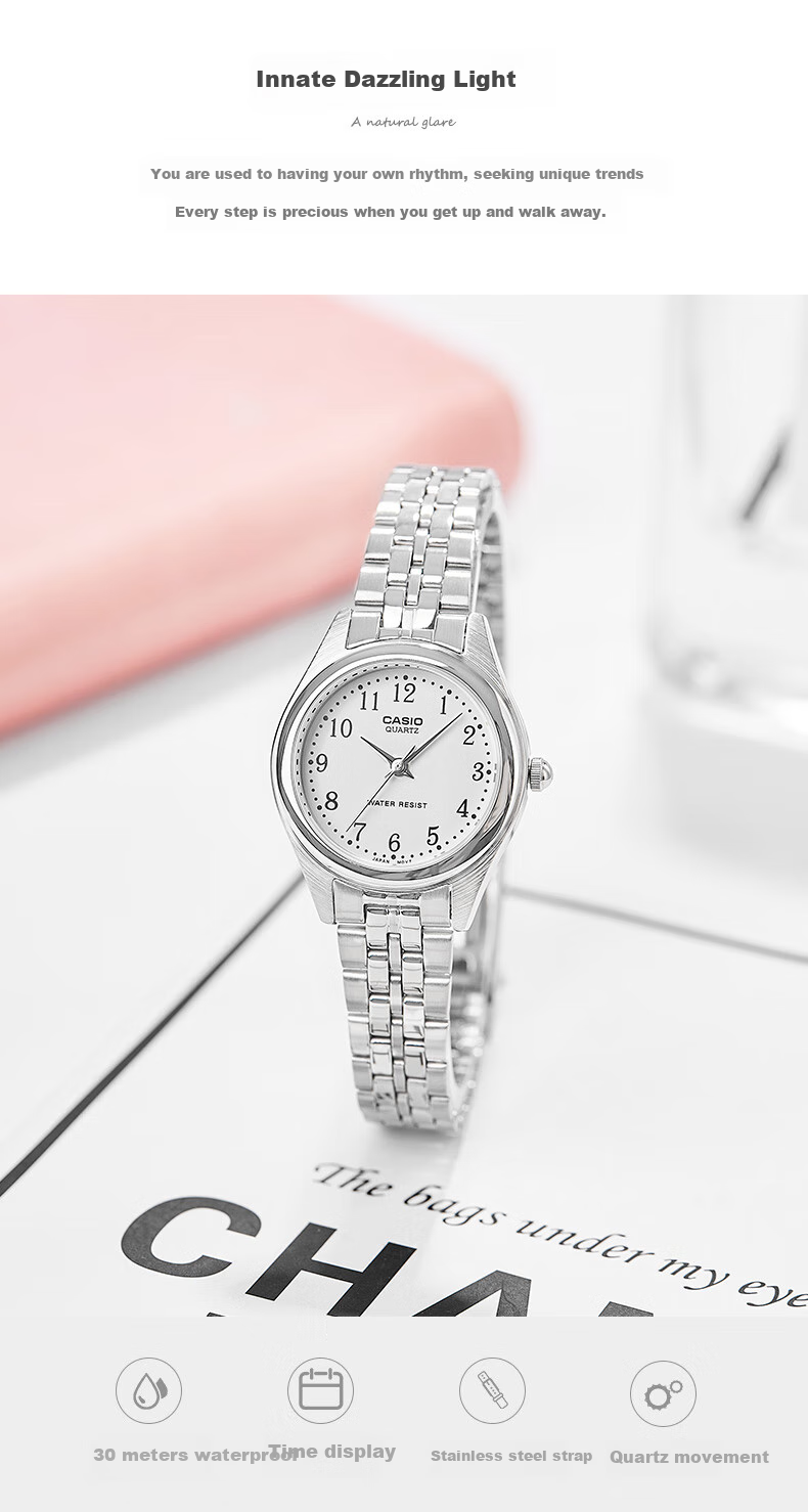 CASIO Casio Women's Watch, Light Luxury Business Analog Quartz Watch for Women, LTP-1275D 1