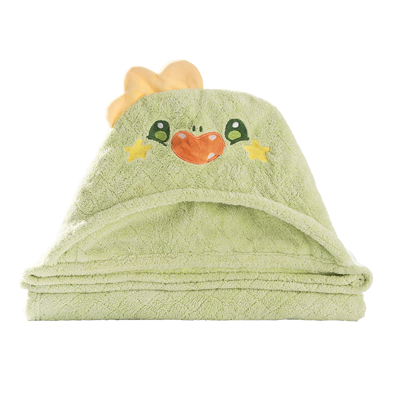 OUYUN Baby Bath Towel, Coral Fleece Quick-Dry Children's Cape Bathrobe with Hood, Baby Bathing Robe, Elephant Pattern, 145*85