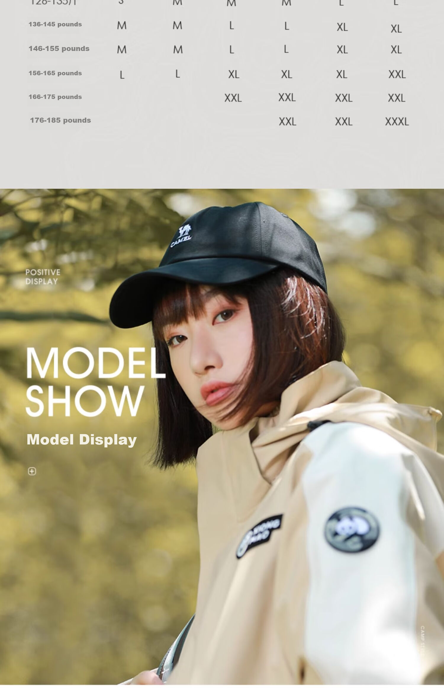 CAMEL Water-Resistant, Oil-Proof, And Waterproof Three-In Hiking Jacket A6B018 Light Mocha Cloud White Men's And Women's Style S 16
