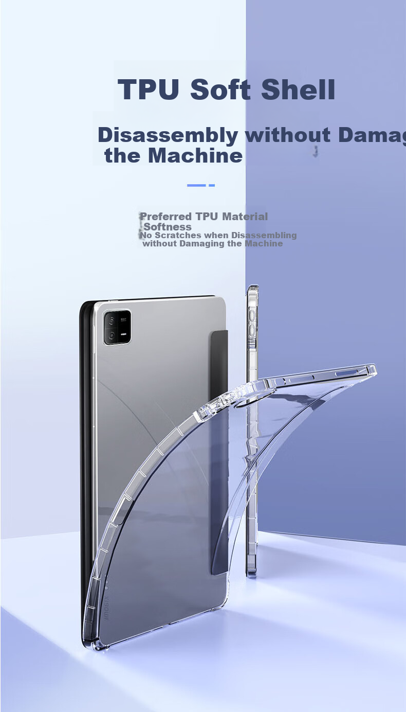 CangHua Compatible with Xiaomi Pad 6/6 Pro Protective Case with Pen Slot, 11-Inch 2023 Model Mi Pad6/6Pro Cover, Xiaomi Tablet Stand, Full Protection Anti-Drop Transparent Case 6