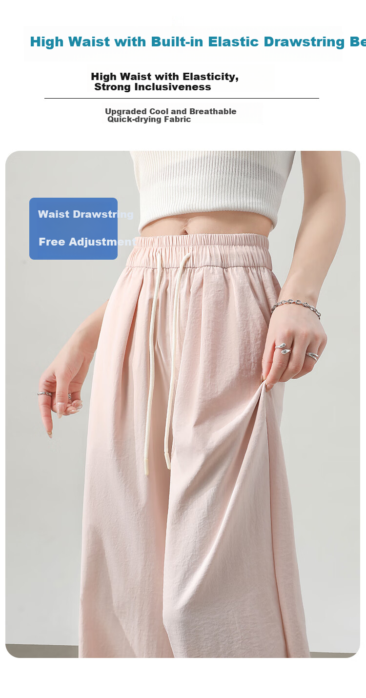 XUEXIMAN Cool Wide-Leg Pants for Women, Summer Lightweight 2026 New High-Waist Draping Loose Quick-Dry Lazy-Feel Mafu Yamamoto Pants 8