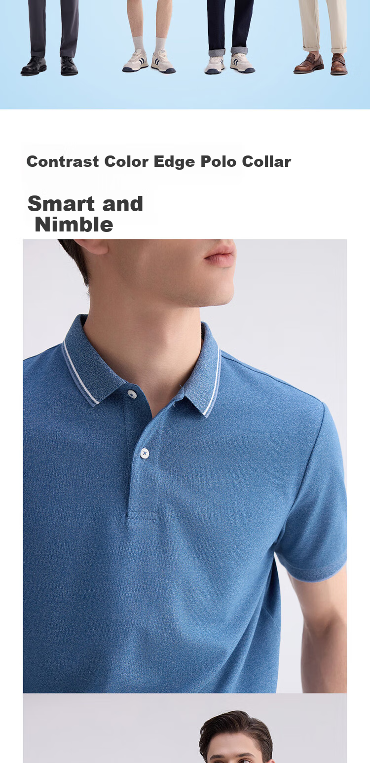 Giordano Men's Short-Sleeve Polo Shirt, Summer New Style, Elastic Lycra Cotton Contrasting Color Collar Top, Men's 01015383 6