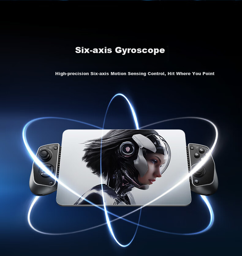 Nubiyahongmo Blade Controller HD Vibration Hall Joystick Trigger Wireless Stretchable Compatible with Red Magic Gaming Tablet 3 Pro, Apple Android Phones, Tablets And PC Shooting Genshin Impact Delta Triangle 6