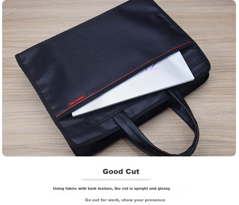 Bailiwen B0064 Blue Office Handbag Briefcase for Men, Conference Document Bag with Zipper, Business Folder, Commuter Tote Bag, Office Meeting Bag 7