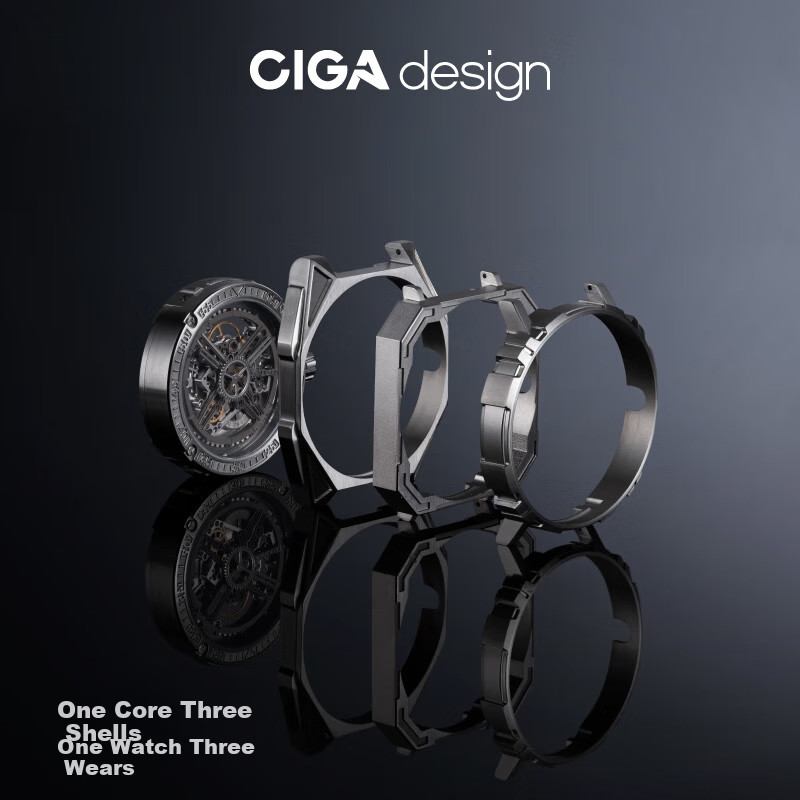 CIGA DESIGN Jijia Trendy Mechanical Watch, M Series Magician Titanium Watch for Men, One Watch Three Wears, New Year Gift