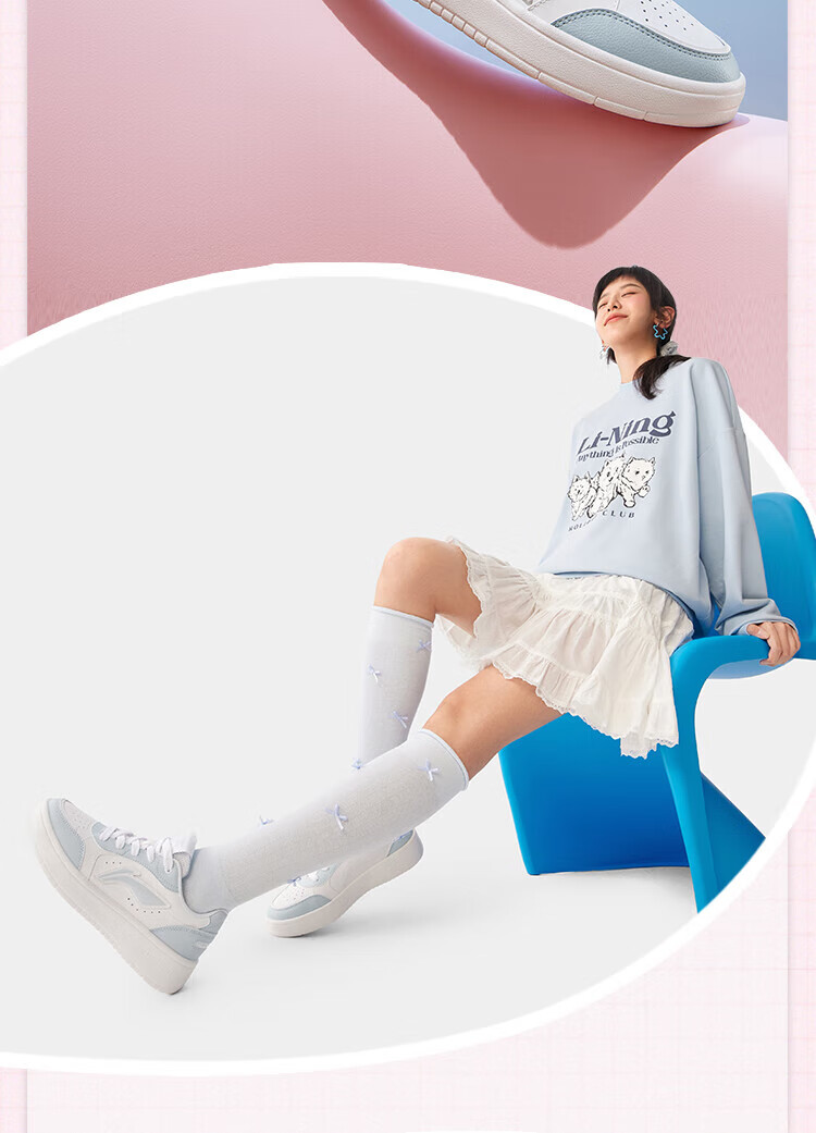 LI-NING Floating Boat Women's Low-Cut Breathable White Sneakers Classic Lightweight Sports Casual Shoes Comfortable Versatile Shoes for Women 12