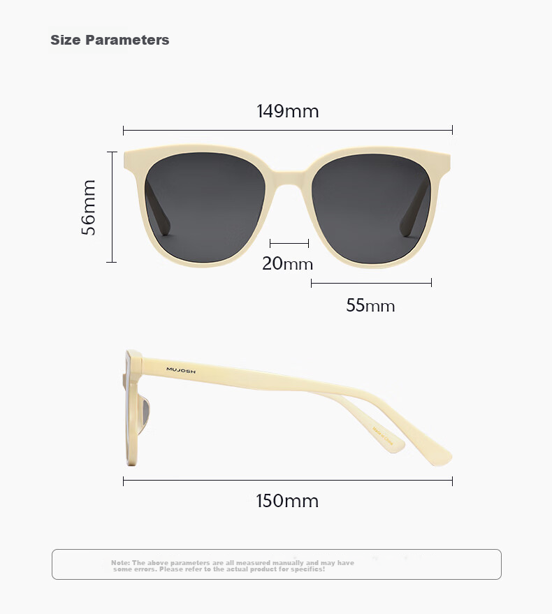 Mujiushi [Celebrity Style] Trendy Large Square Sunglasses, Face-Slimming, UV Protection, SK722 Obsidian Black 16