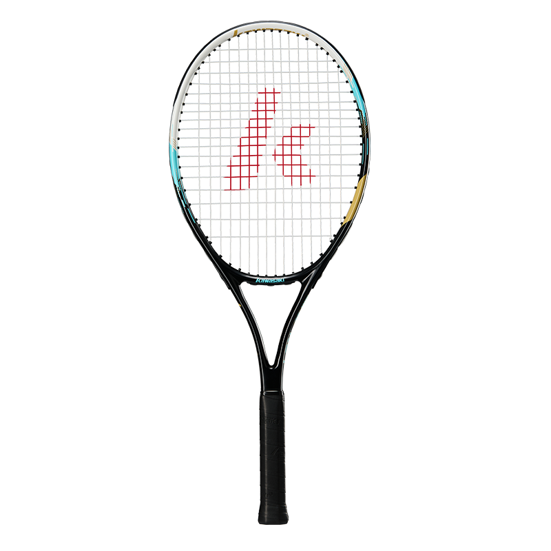 KAWASAKI Tennis Racket, Carbon-Aluminum Single Racket for Men And Women Training, Butterfly KD1 Xuanwu Black (Pre-Strung with Balls Included)