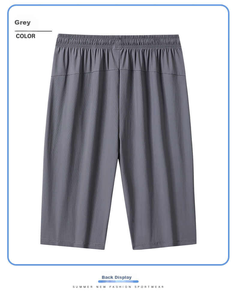 Jeanswest Men's Shorts, Trendy Summer Ice Silk Pants, Breathable Quick-Dry Sports Casual Five-Point Shorts, Running Pants, Beach Shorts for Me 14