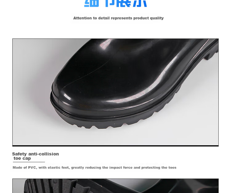 LONGLAST Thick Chemical Boots, High-Top Non-Slip Waterproof Shoes Rain Boots, Acid And Alkali Resistant, Black Rubber Shoes for Men And Women, Size 41 10