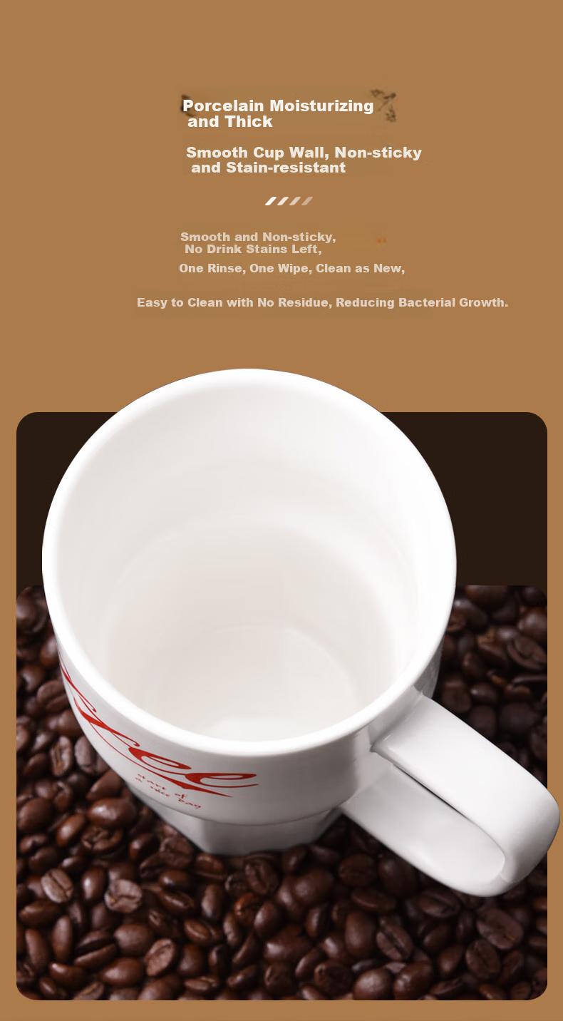 CLITON Ceramic Large Capacity Mug Coffee Cup Milk Cup Breakfast Office Cup Unisex Tea Cup Green 350ml 3