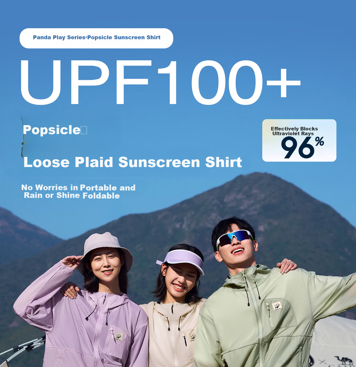 Panda Camel Series Cooling Sunscreen Jacket for Women, Sun Protection and Water-Repellent Outdoor Fishing Shirt for Men, Phantom Black, XXL 1