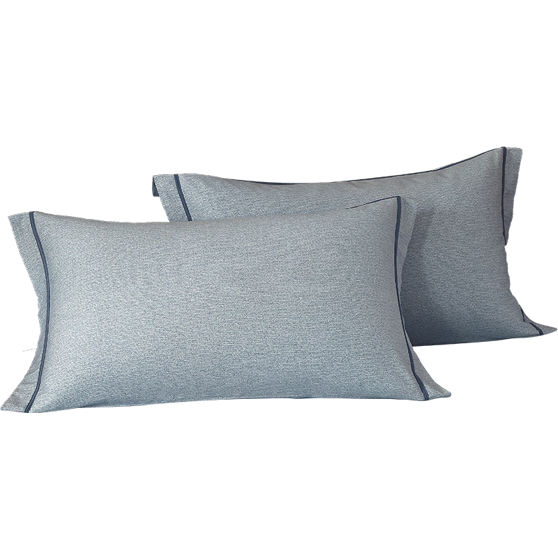 Shuixingjiafang Pillowcase, 100% Pure Cotton, Brushed Soft Feel, Antibacterial Class A Pillow Cover, Set of Two, Double Size 48x74cm