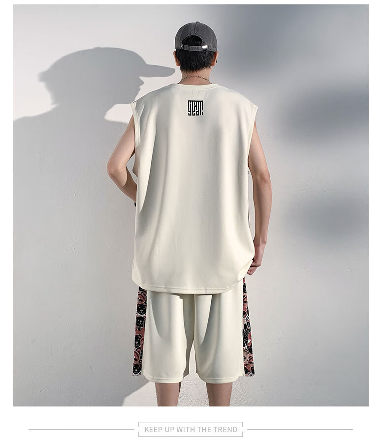 POUM American Style Ice Silk Quick-Dry Men's Sleeveless Vest Summer Sports Outerwear F25812 Black 2XL 13