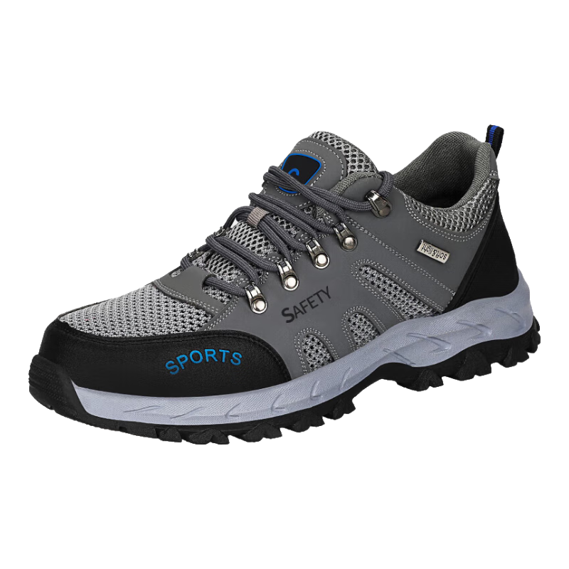 Jingtu Safety Shoes for Men, Summer Breathable Steel Toe Cap Puncture-Resistant Lightweight Wear-Resistant Work Boots 2135T Size 40