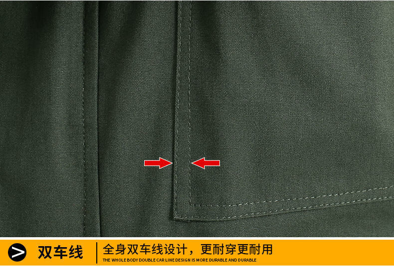 Minggu Men's Workwear Set Spring and Autumn Thickened Labor Protection Clothing Auto Repair Welding Anti-Scald Wear-Resistant Construction Uniform Military Green Set 175 2