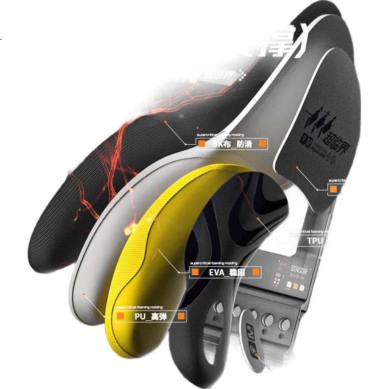 Maigaole Supercritical, Approximately 80% High Rebound, Explosive Arch Support Basketball Sports Shock-Absorbing Pain-Preventing Insoles, Size 38-40