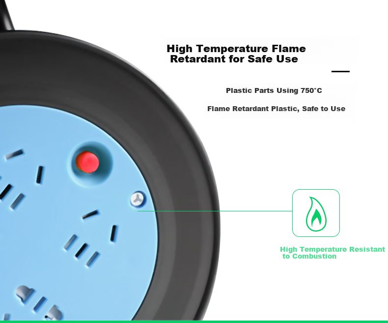 Kyfen Home Mini Cable Reel, Portable Power Strip with Four Outlets, Overheat Protection, High-Temperature Flame Retardant, Thickened Wire Core, Total Length 10 Meters 7
