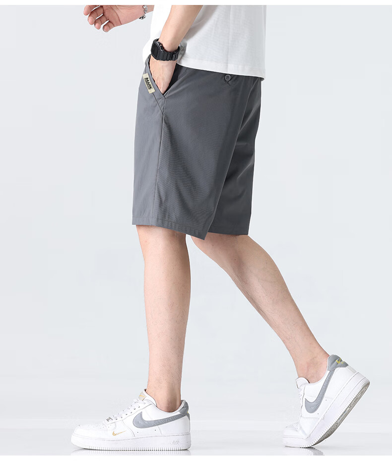 MARK FAIRWHALE Ice Silk Cooling Five-Point Shorts for Men, 2026 Summer New Loose Casual Pants, Trendy Quick-Dry Shorts for Me 7