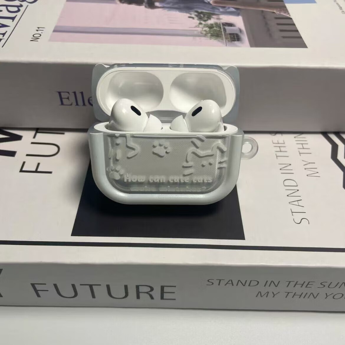 Beiyipin AirPods Pro 2 Case, Compatible with Apple Third-Generation Earphones And Second-Generation Protective Cover [Simple Cat Design]