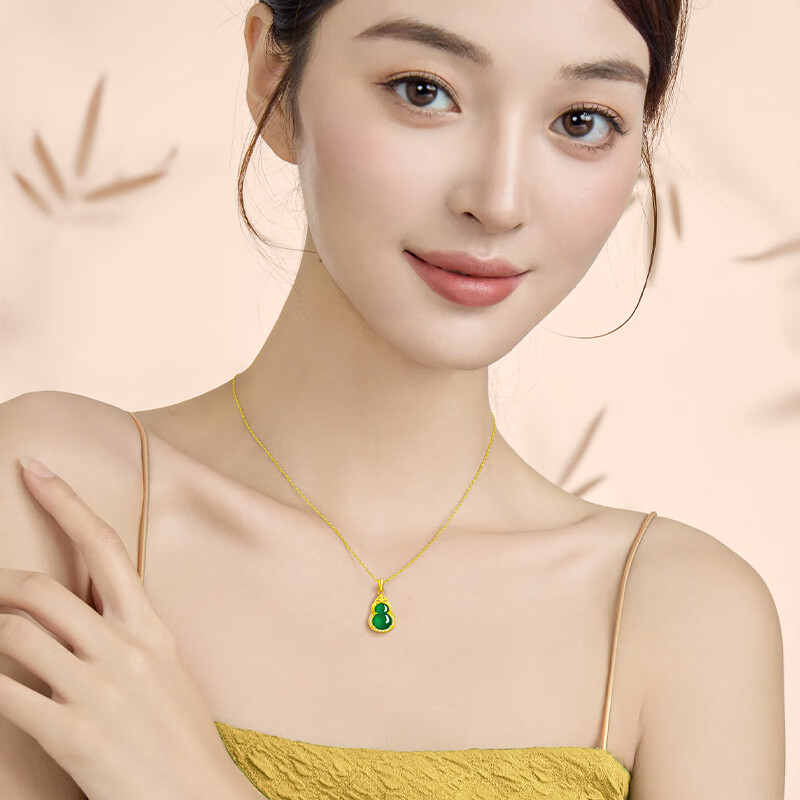 Lianqing Gourd Jade Silver Necklace for Women, New Pendant Design, Birthday Gift for Women, New Year Present for Girlfriend Or Wife, Wedding Anniversary Gift