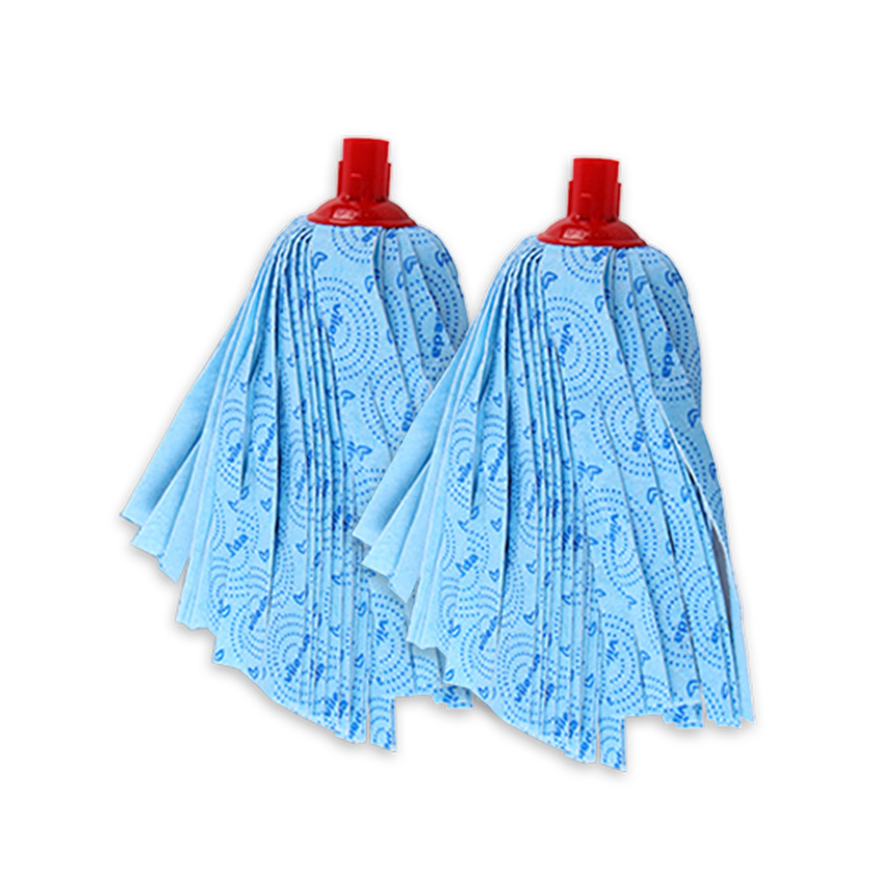 Vileda Non-Woven Blue Mop Replacement Heads, 2-Pack, Traditional Mop Heads, Absorbent And Dirt-Cleaning, German Century-Old Cleaning Brand