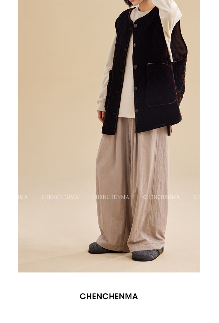 Chenchenma Parent-Child Fleece-Lined Sherpa Fleece Loose Casual Versatile Pants 7281D 12
