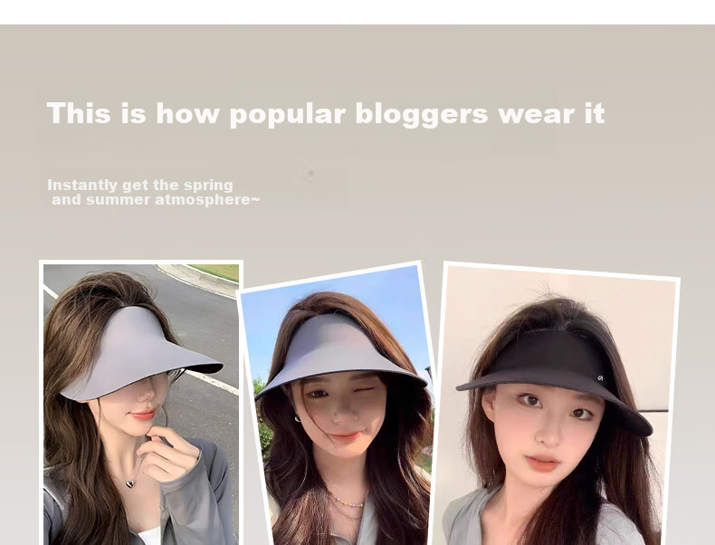 CACUSS Sun Hat for Women, Summer UV Protection Cap with Wide Brim, Ice Silk Visorless Sports Hat for Men And Women, Breathable Large Head Circumference, Gray 5