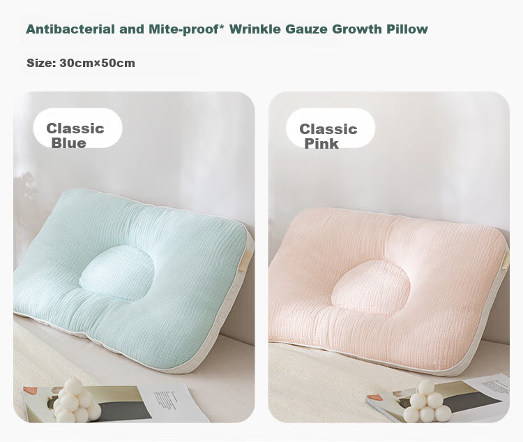 PurCotton Children's Pillow, Baby Shaping Pillow for Ages 3-6, Growth Pillow for Kids, Head Shape Correction, Antibacterial And Anti-Mite Neck Support Pillow 12