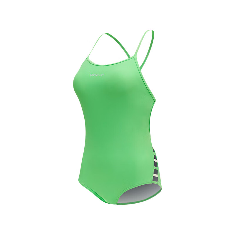 Speedo Free Series Chic Free Cross Back Thin Strap High Elasticity Thermal Spring One-Piece Swimsuit Women Coconut Green 32