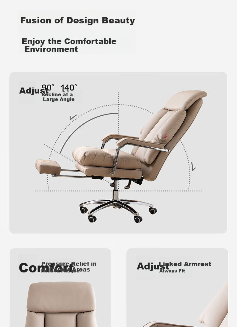 KUKA Executive Chair, Office Nap Chair, Computer Chair, Gaming Recliner, High-Back Chair 5