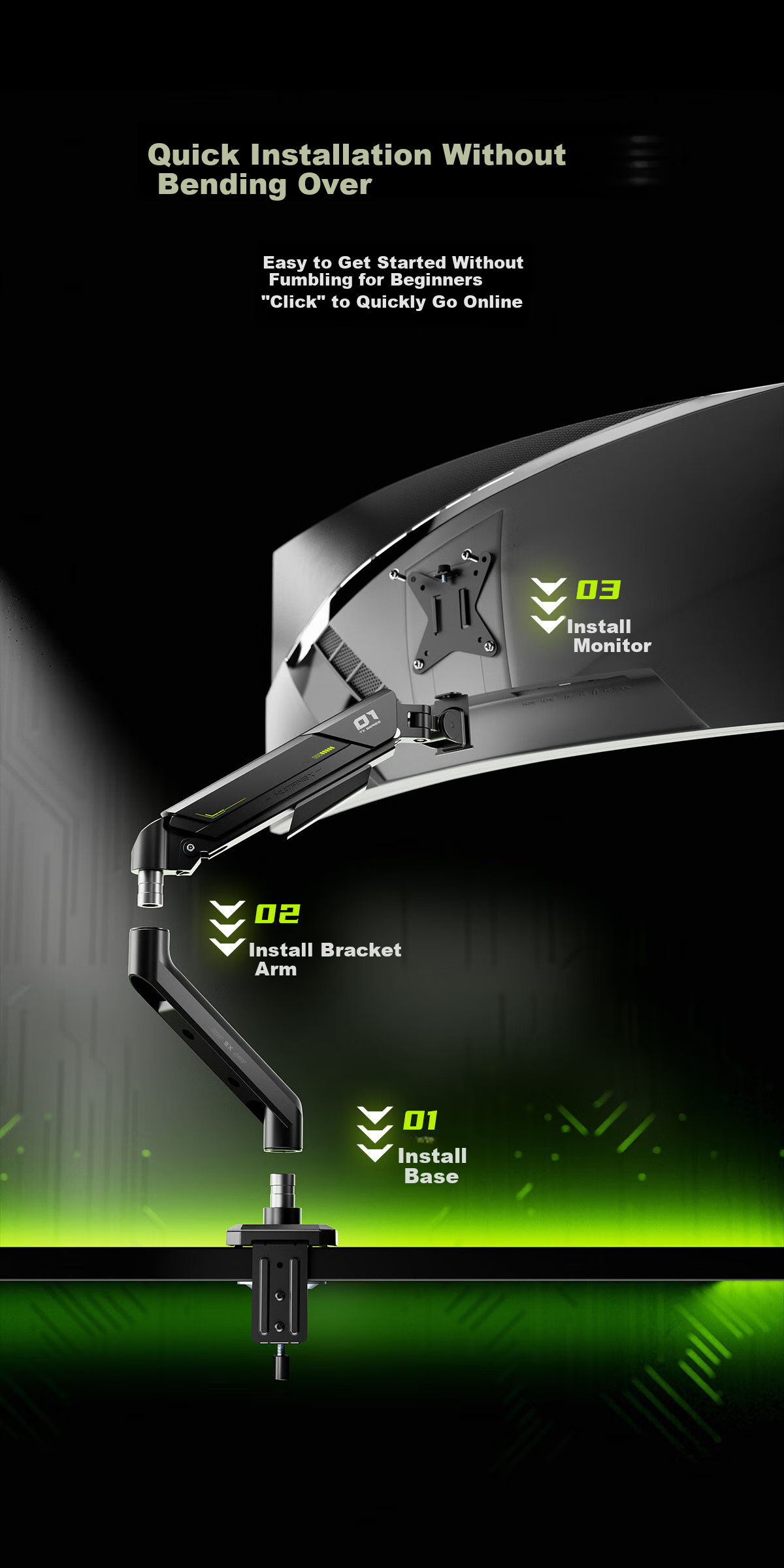 Songneng X Dual Screen Monitor Stand Mechanical Arm Display Screen Bracket Expansion Gaming Screen Stand Computer Riser 17-35 Inch 10KG Compatible TX01-2B-A Matte Black 6